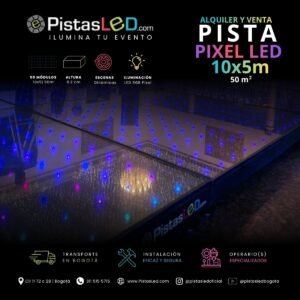 Alquiler de Pista de Baile Pixel LED 10×5 – 50 m2 (200-200 invitados)