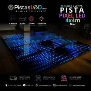 Alquiler de Pista de Baile Pixel LED 4×4 – 16 m2 (60-70 invitados)