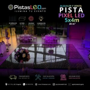 Alquiler de Pista de Baile Pixel LED 5×4 – 20 m2 (80-90 invitados)
