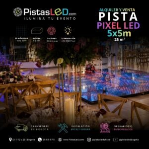 Alquiler de Pista de Baile Pixel LED 5×5 – 25 m2 (100-110 invitados)