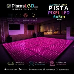 Alquiler de Pista de Baile Pixel LED 6×5 – 30 m2 (120-130 invitados)