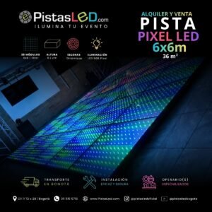 Alquiler de Pista de Baile Pixel LED 6×6 – 36 m2 (140-150 invitados)