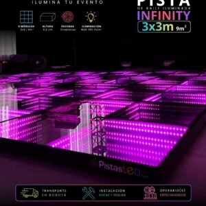 Alquiler de Pista de Baile Infinity LED 3x3 - 9 m2 (20-30 invitados)