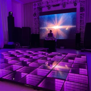 Alquiler de Pista de Baile Infinity LED 10×5 – 50 m2 (200-200 invitados)